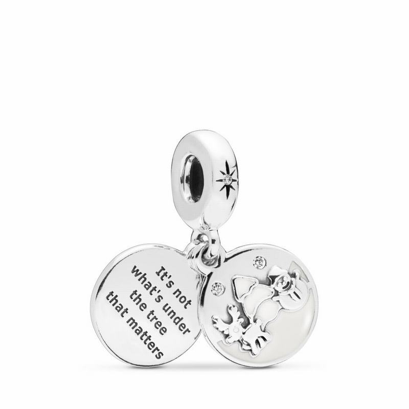 Pandora Perfect Christmas Dangle Charm Ireland - Sterling Silver/Enamel/White/Cubic Zirconia - 86724